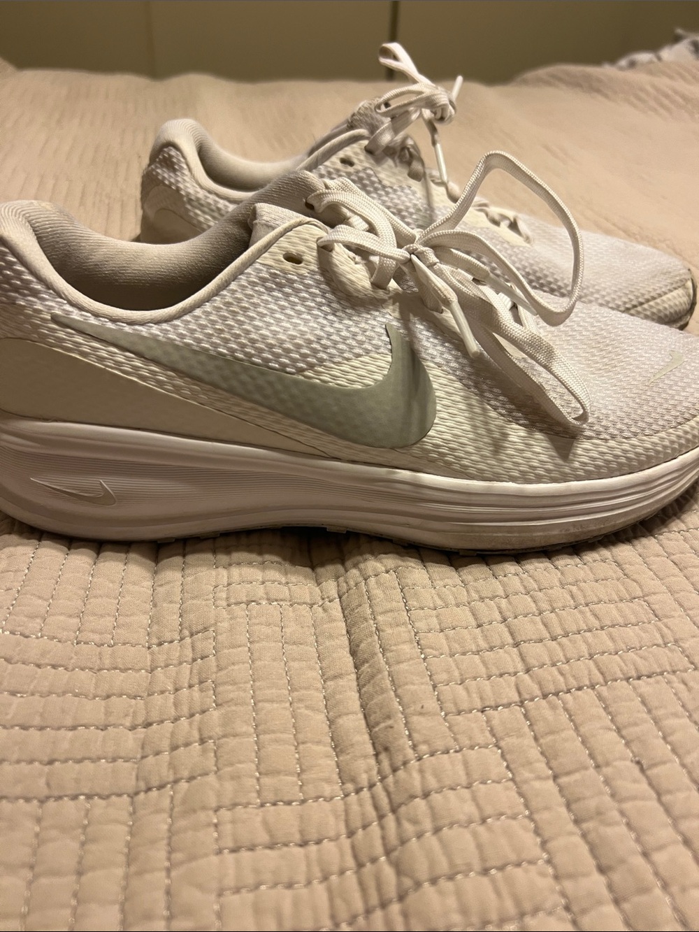 Nike Women’s White Mesh Low-Top Running Shoes